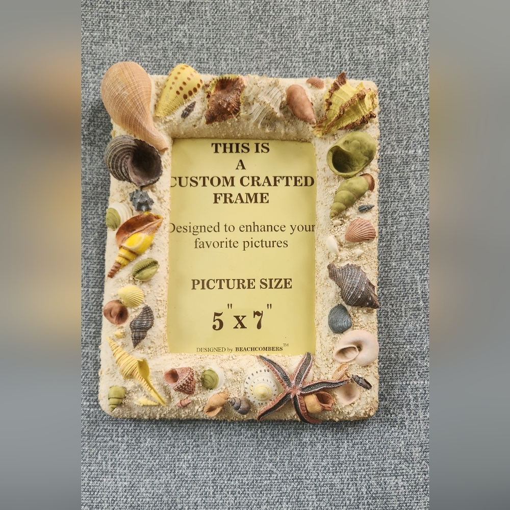 Handcrafted seashell picture frame
